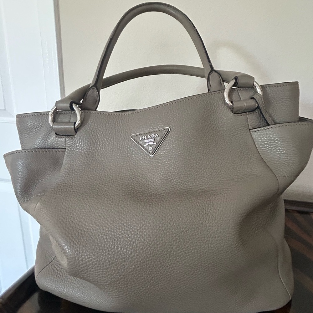 PRADA TWO WAY GRAY TOTE BAG In excellent condition